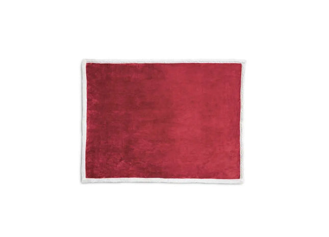 HEIDEN Wendbare Fleecedecke mit Satinband und personalisierter Karte - Elegante burgunder Decke TK Gruppe® Grosshandel 
