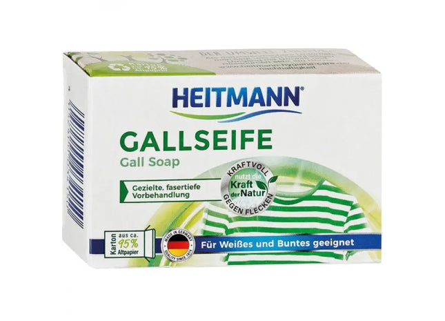 HEITMANN Gallseife, 100g, Natürlicher Fleckenentferner in Faltkarton – Umweltfreundlich TK Gruppe® Grosshandel 