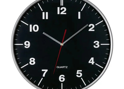 HEMERA Wanduhr - Elegantes Schwarz-Silber, Modernes Design, 30 cm TK Gruppe® Grosshandel 