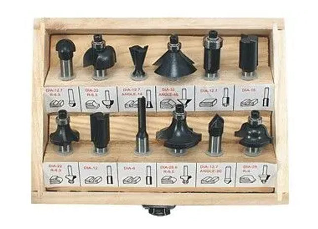 HOLZOBERFRASERSATZ: Hochwertiger Holzoberfräsersatz - Profi Holzbearbeitungsfräser-Set für präzises Fräsen von Holzoberflächen TK Gruppe® Grosshandel 