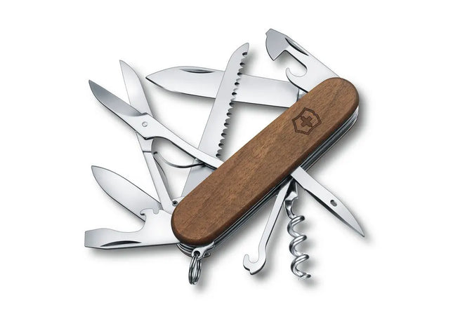 HUNTSMAN WOOD Schweizer Taschenmesser: Holzgriff, Multifunktional, Robust für Outdoor-Abenteuer TK Gruppe® Grosshandel 