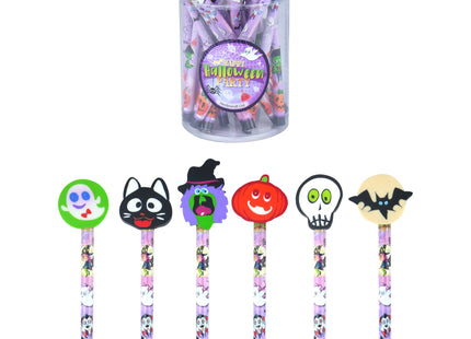 Halloween Bleistifte Mit Radiergummi, 6 Designs - Thematic Schreibwaren TK Gruppe® Grosshandel 