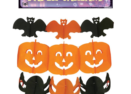 Halloween Deko-Papiergirlande, 3M, 3 verschiedene Designs TK Gruppe® Grosshandel 