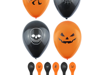 Halloween-Luftballons 23 cm mit Druck – 2 verschiedene Farben, Partydekoration TK Gruppe® Grosshandel 