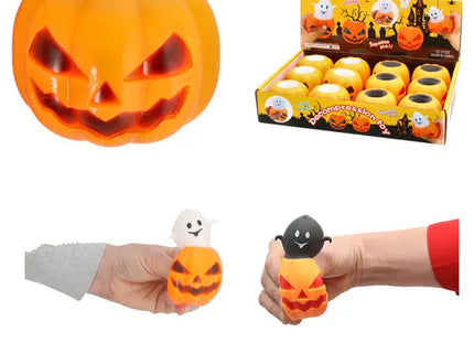 Halloween POP Quetschfiguren, 2er-Set, ca. 7cm Durchmesser - Stressabbau Spielzeug TK Gruppe® Grosshandel 