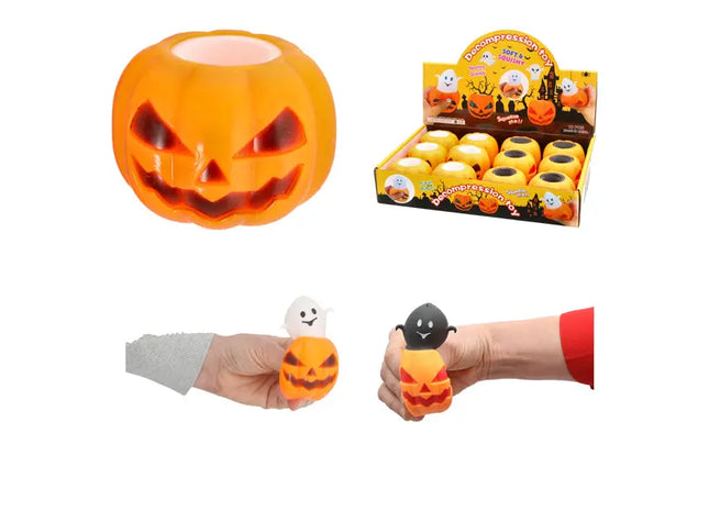 Halloween POP Quetschfiguren, 2er-Set, ca. 7cm Durchmesser - Stressabbau Spielzeug TK Gruppe® Grosshandel 