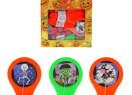 Halloween-Schläger mit Ball 12 cm – 3 Muster, 2 Farben, Party-Spiele TK Gruppe® Grosshandel 