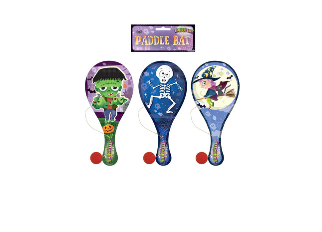 Halloween-Schläger mit Ball, Holz, 22 cm, 3 verschiedene Designs TK Gruppe® Grosshandel 