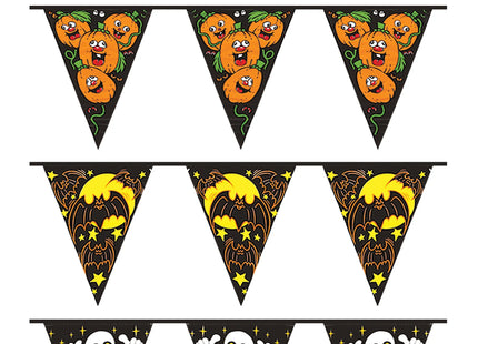 Halloween-Wimpelkette – 3,6 m mit 10 PVC-Luftschlangen 23 cm x 30 cm, verschiedene Designs für Party-Dekoration TK Gruppe® Grosshandel 
