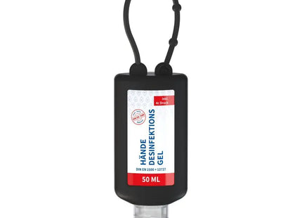 Hand-Desinfektionsgel 50ml, Bumper, DIN EN 1500, Elegantes Schwarz TK Gruppe® Grosshandel 