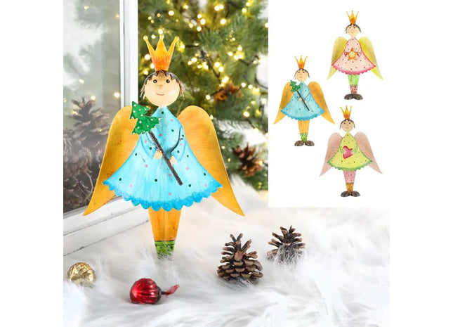 Handbemalte Engel-Figuren, 3er Set, ca. 27cm hoch TK Gruppe® Grosshandel 