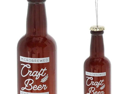 Handgefertigter Glas-Christbaumschmuck - Bierflasche, ca. 13cm Höhe, Festliche Weihnachtsdeko TK Gruppe® Grosshandel 