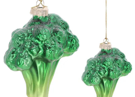 Handgefertigter Glas-Christbaumschmuck - Brokkoli, ca. 12cm Höhe, Einzigartige Weihnachtsdeko TK Gruppe® Grosshandel 
