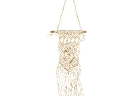 Handgefertigter Makramee-Wandhänger (13x40cm) - Kunstvolle Wanddekoration aus Garn TK Gruppe® Grosshandel 