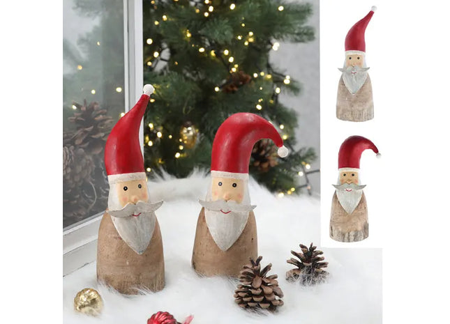 Handgemalte Holz-Weihnachtsmänner, 2er-Set, ca. 20cm hoch TK Gruppe® Grosshandel 