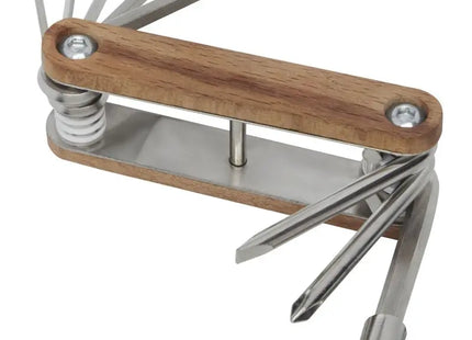 Handliches Holz-Multitool für Fixie-Fahrräder: Praktisches Werkzeugset für unterwegs in natürlicher Optik TK Gruppe® Grosshandel 