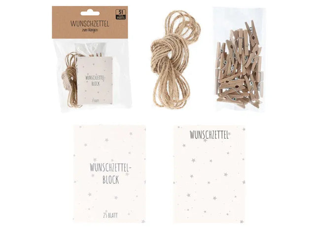 Hänge-Wunschzettel-Set, 51-teilig - Ideal für Ziele und Träume TK Gruppe® Grosshandel 