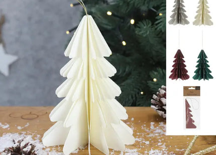 Hängende Weihnachtsbäume, Honeycomb, 4er-Set, ca. 15cm Höhe - Festliche Dekoration TK Gruppe® Grosshandel 