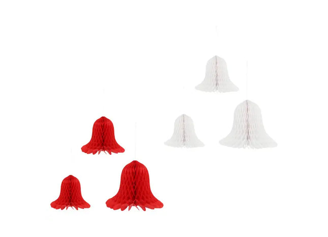 Hänger Glocken Honeycomb, 3er Set, 2 Größen, Festliche Dekoration, Papier TK Gruppe® Grosshandel 