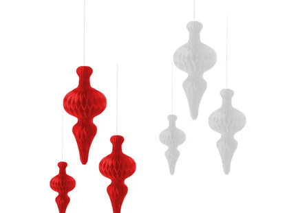 Hänger Ornament Honeycomb, Design 1, 3er Set, 2 Größen – Festliche Dekoration, Verschiedene Farben TK Gruppe® Grosshandel 