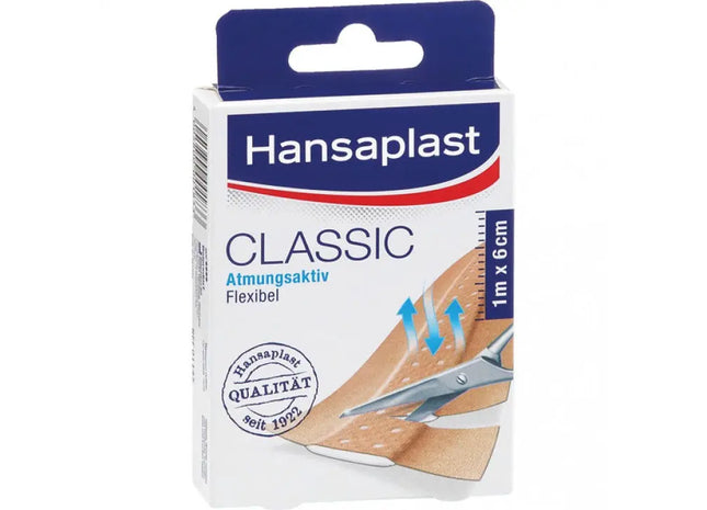 Hansaplast Classic Bandage Strip, 1m x 6cm, Flexible Fabric Adhesive TK Gruppe® Grosshandel 