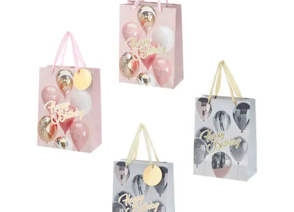 Happy Birthday Geschenktüten mit Ballon-Design, 2er Set, 14cm TK Gruppe® Grosshandel 