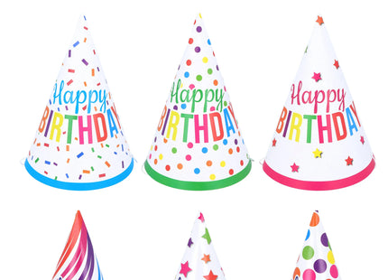 Happy Birthday Kegelhütte DIY-Set 16,5 cm – 6 verschiedene Farben TK Gruppe® Grosshandel 