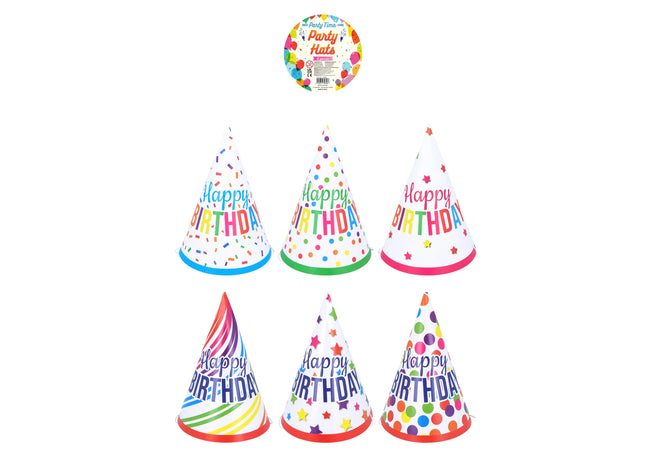 Happy Birthday Kegelhütte DIY-Set 16,5 cm – 6 verschiedene Farben TK Gruppe® Grosshandel 