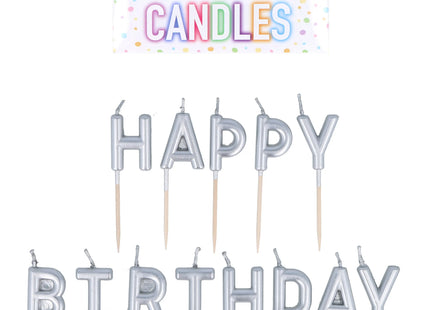 Happy Birthday Kirschen in Silber, 13 Stück, 2-2,8 cm - Geburtstagsdeko TK Gruppe® Grosshandel 