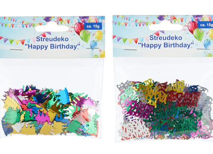 Happy Birthday Streudeko, ca. 15g, Doppelpack – Perfekt für Festtische TK Gruppe® Grosshandel 
