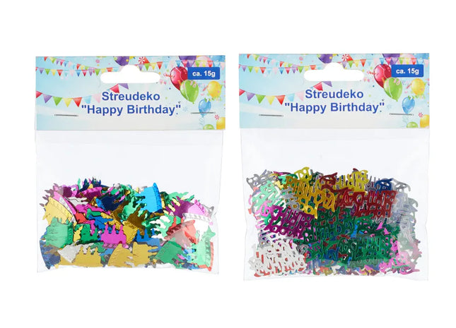 Happy Birthday Streudeko, ca. 15g, Doppelpack – Perfekt für Festtische TK Gruppe® Grosshandel 