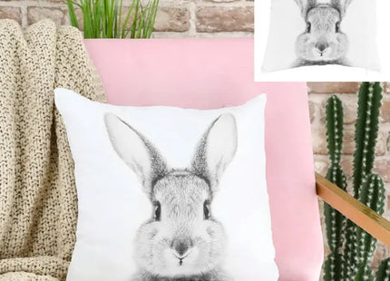 Häschen-Motiv Kissen, Ca. 40x40cm - Gemütliches und niedliches Wohnaccessoire! TK Gruppe® Grosshandel 