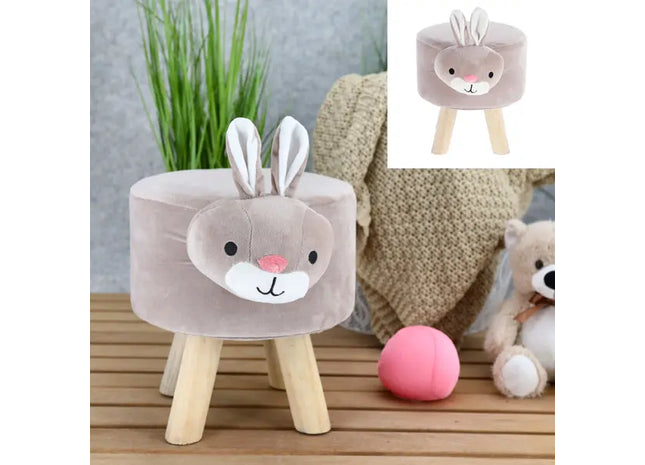 Hasenhocker, 30cm Hoch, Kinderzimmer Tierhocker, Niedliche Hase Dekoration, Sitzhocker TK Gruppe® Grosshandel 