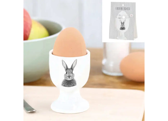 Hasenmotiv Eierbecher auf Karte, Niedlich, ca. 7cm Hoch TK Gruppe® Grosshandel 