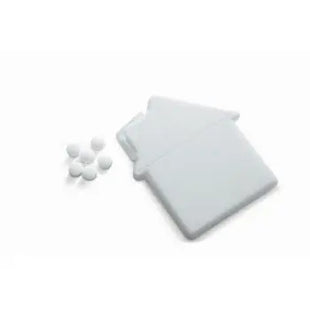 Hausförmiger Pfefferminzspender BERMONDS in Weiß – Originelles Werbegeschenk TK Gruppe® Grosshandel 