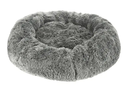 Haustierkissen: Großes Graues Rundkissen für Hunde und Katzen, Ca. 100cm Durchmesser, Bequemes Tierbett TK Gruppe® Grosshandel 