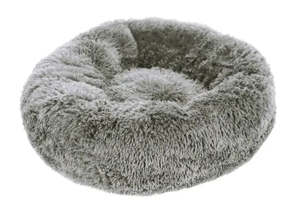 Haustierkissen: Mittelgroßes Graues Rundkissen für Hunde & Katzen, Ca. 70cm Durchmesser, Bequemes Tierbett TK Gruppe® Grosshandel 