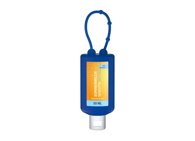 Hautschutz: Sensitive Sonnenschutzcreme, 50 ml, LSF 30, Body Label, Blau TK Gruppe® Grosshandel 