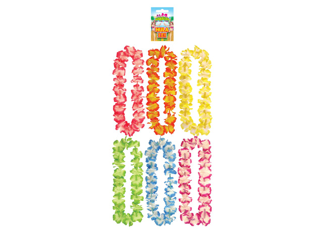 Hawaiianischer Hula-Lei mit Perlen, 90 cm, Blütenblätter 7 cm, 6 Farben TK Gruppe® Grosshandel 