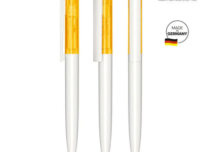 Headliner Clear Drehkugelschreiber in Weiß-Gelb - Leuchtend & Modern TK Gruppe® Grosshandel 