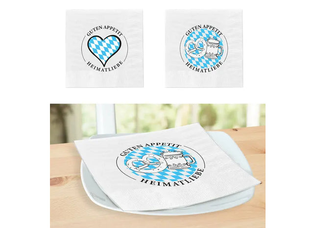 Heimatliebe Servietten, 20er Pack, Elegantes 2-lagiges Design TK Gruppe® Grosshandel 