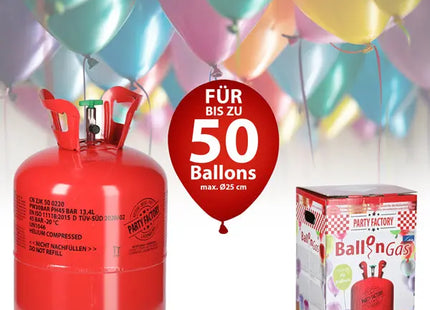 Heliumgas für Ballons, ausreichend für 50 Stück, Partyzubehör TK Gruppe® Grosshandel 