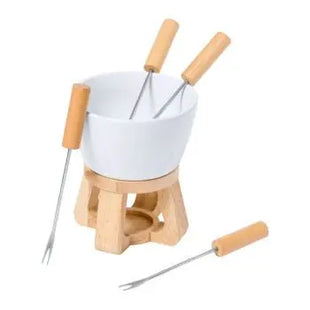 Helvet Fondue-Set - Natur: Stilvoll, langlebig, hitzebeständig, komplett, vielseitig einsetzbar TK Gruppe® Grosshandel 