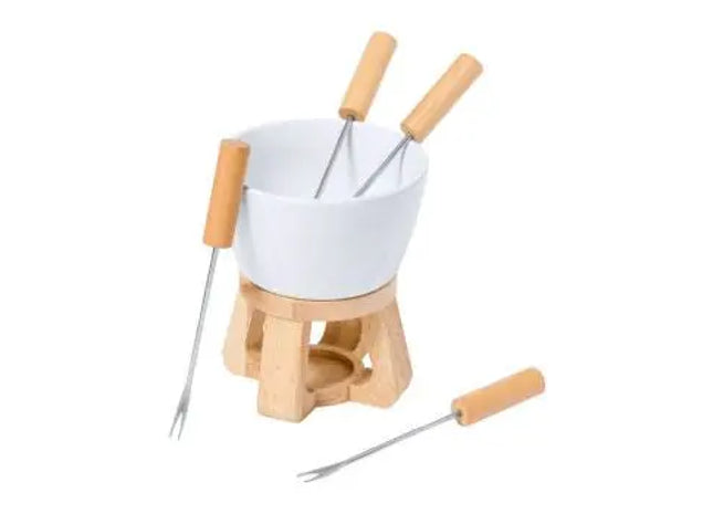 Helvet Fondue-Set - Natur: Stilvoll, langlebig, hitzebeständig, komplett, vielseitig einsetzbar TK Gruppe® Grosshandel 