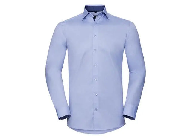 Herren Langarm-Hemd, Maßgeschneidert, Herringbone mit Kontrast TK Gruppe® Grosshandel 