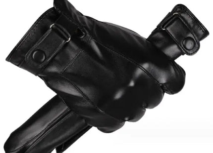Herrenhandschuhe aus PU-Leder, Klassisch Schwarz, Strapazierfähig & Stilvoll - 100 Zeichen TK Gruppe® Grosshandel 