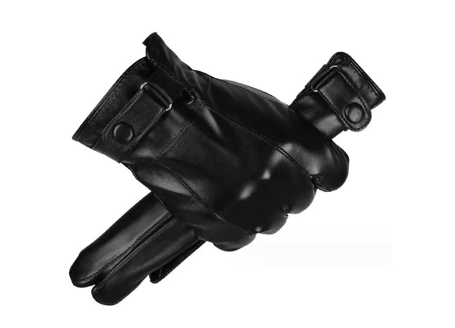 Herrenhandschuhe aus PU-Leder, Klassisch Schwarz, Strapazierfähig & Stilvoll - 100 Zeichen TK Gruppe® Grosshandel 