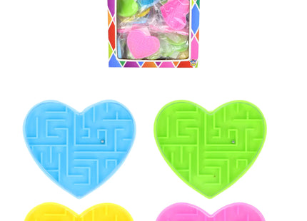 Herz-Labyrinth-Puzzle, 4 verschiedene Farben, Geschicklichkeitsspiel für Kinder TK Gruppe® Grosshandel 