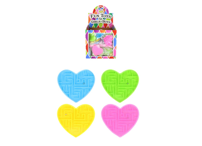 Herz-Labyrinth-Puzzle, 4 verschiedene Farben, Geschicklichkeitsspiel für Kinder TK Gruppe® Grosshandel 