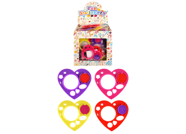 Herz-Schablonen, 4 Verschiedene Farben, Kreatives Bastelzubehör Für Kinder TK Gruppe® Grosshandel 